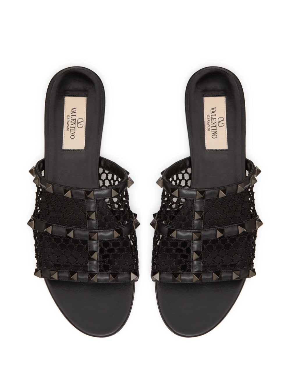 Rockstud-embellished interwoven slides - 4