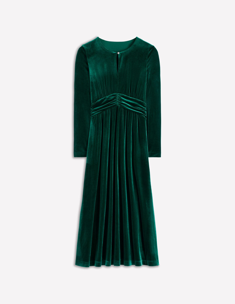Tilda Velvet Midi Dress-Botanical Garden 1