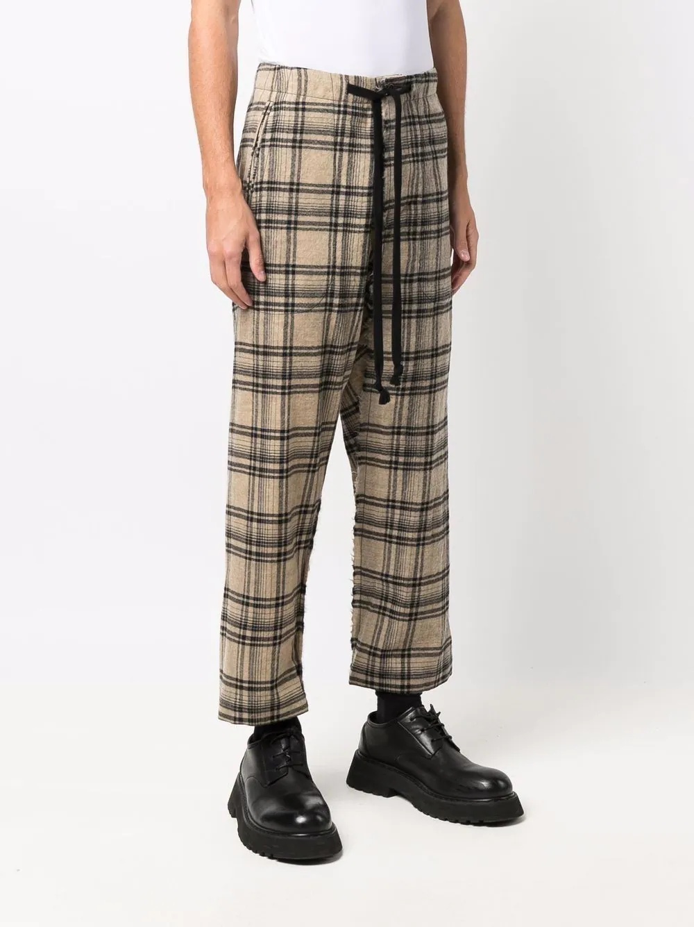 cropped check trousers - 3