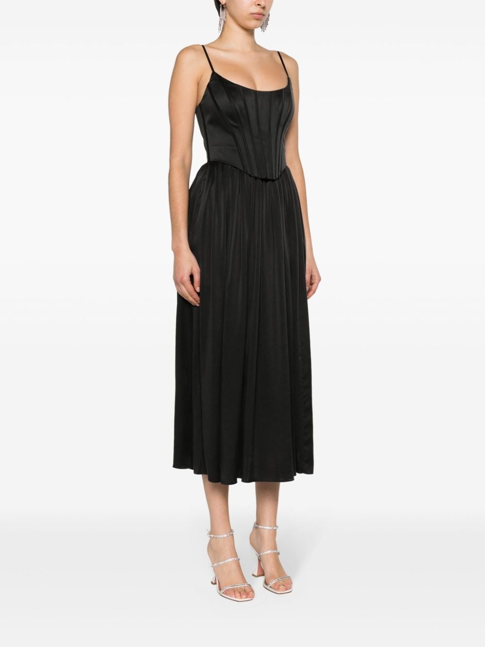 corset silk midi dress - 3