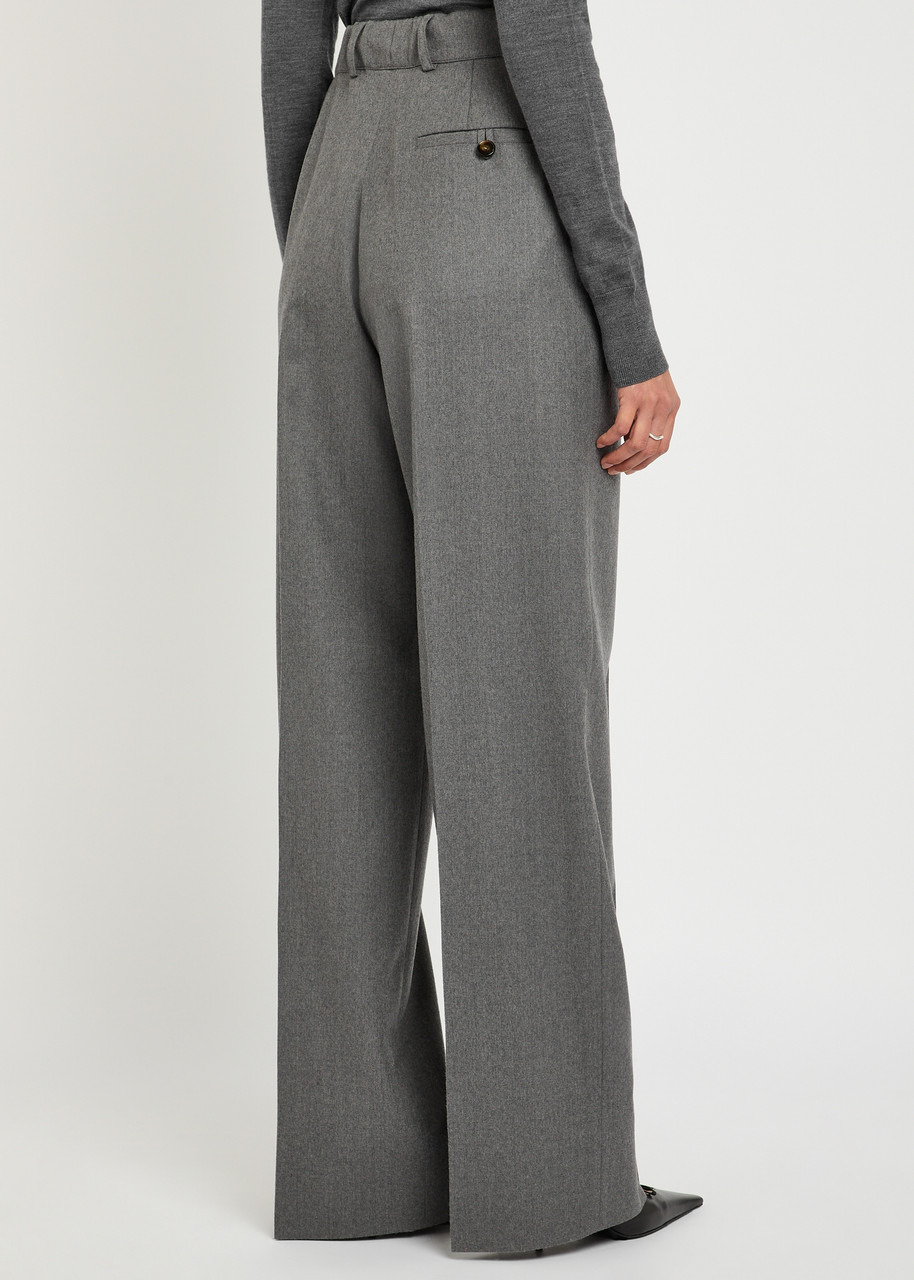 Stella Mccartney Belted Flannel Wool Trousers - 3