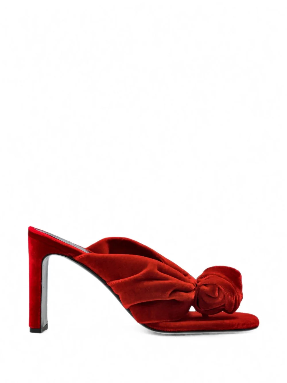 velvet floral-detail mules - 1