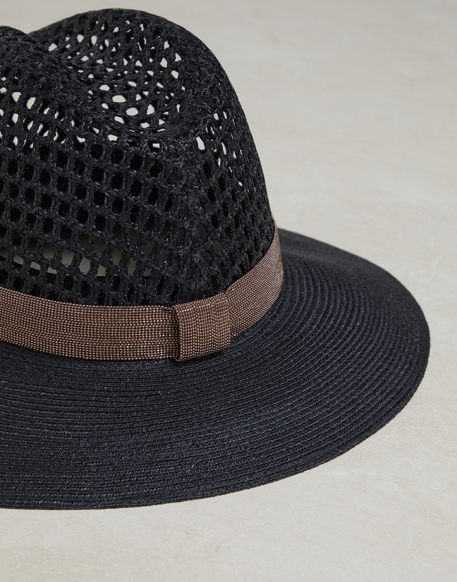 Net fedora with precious band - 2