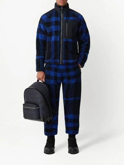 Burberry check-pattern fleece track pants outlook