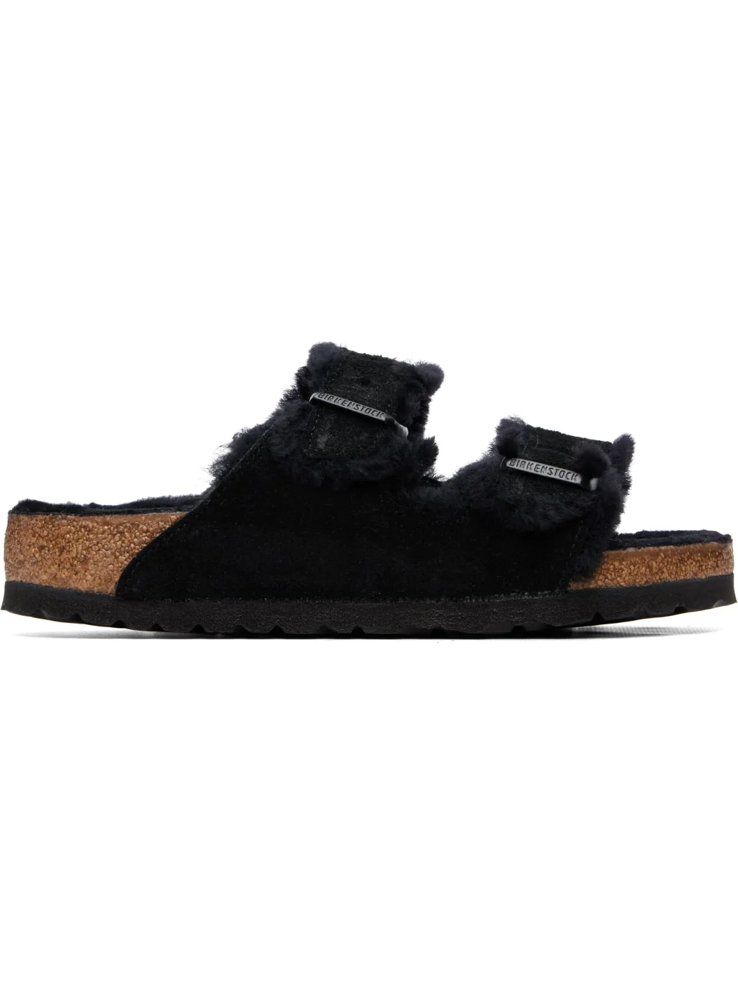 Black Regular Arizona Shearling Sandals - 1