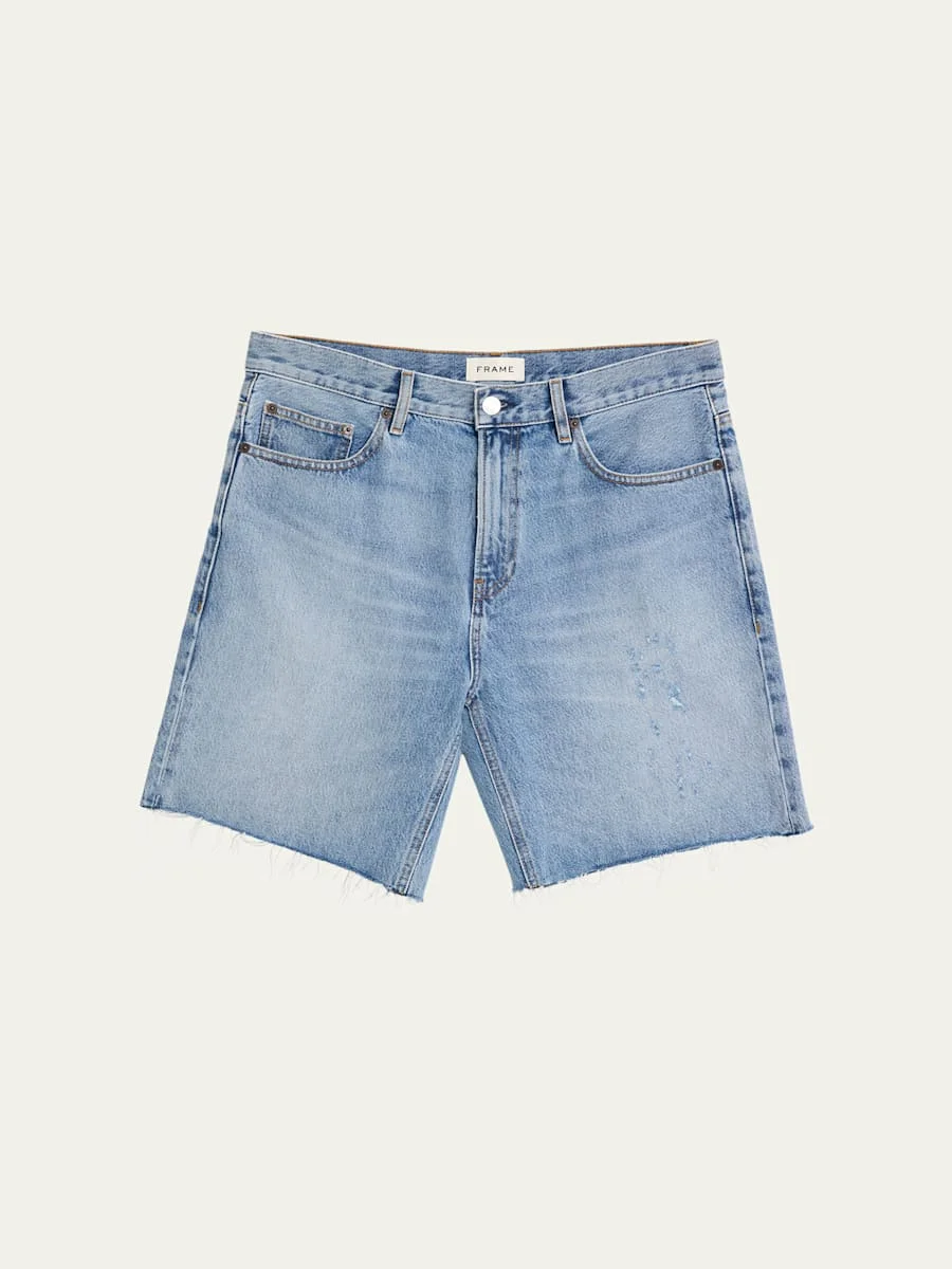 Men's Baggy Jean Cutoff Shorts - 1