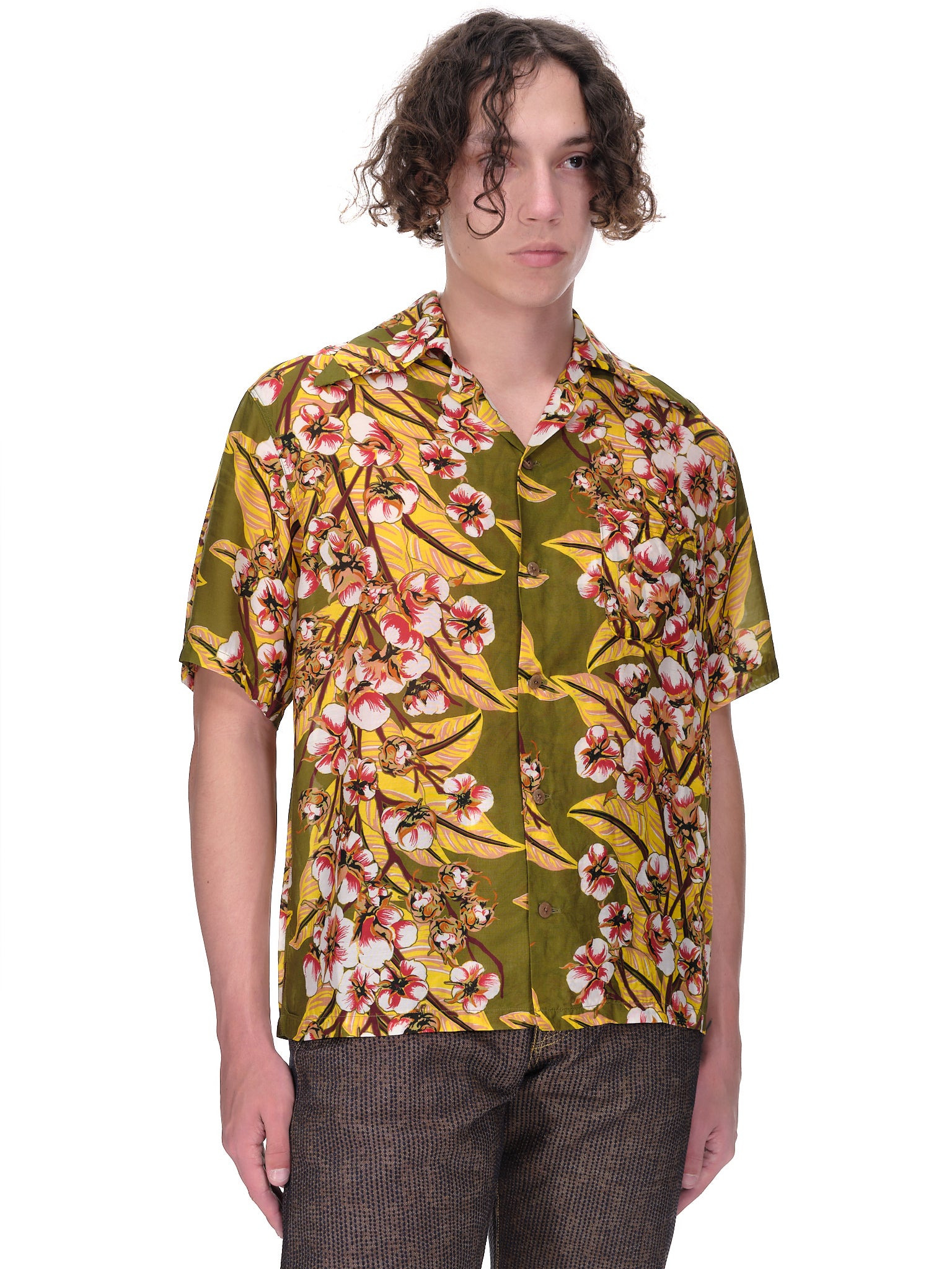 Floral Print Button Up Shirt - 4