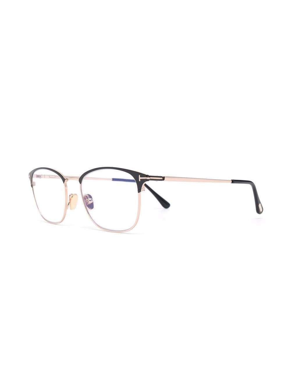 polished-effect square-frame glasses - 2