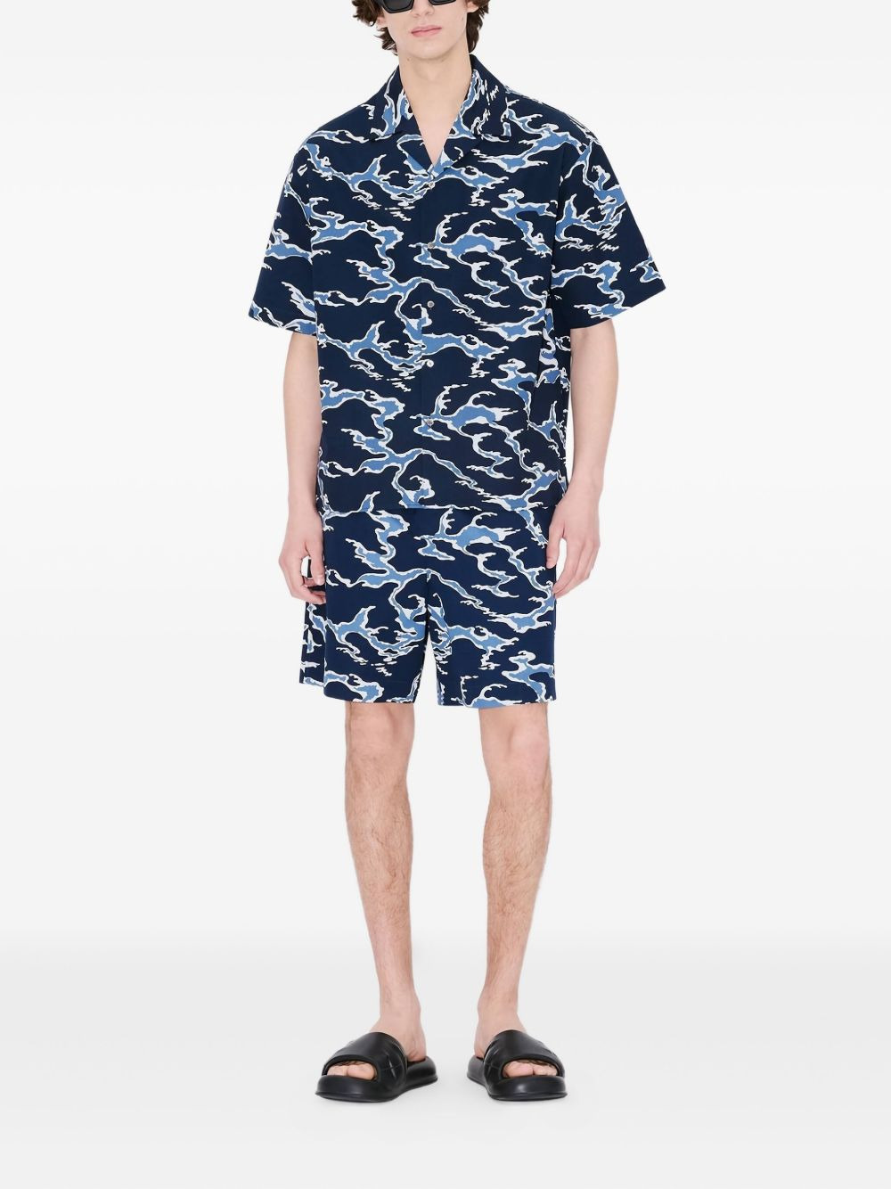 wave-print short-sleeve shirt - 2