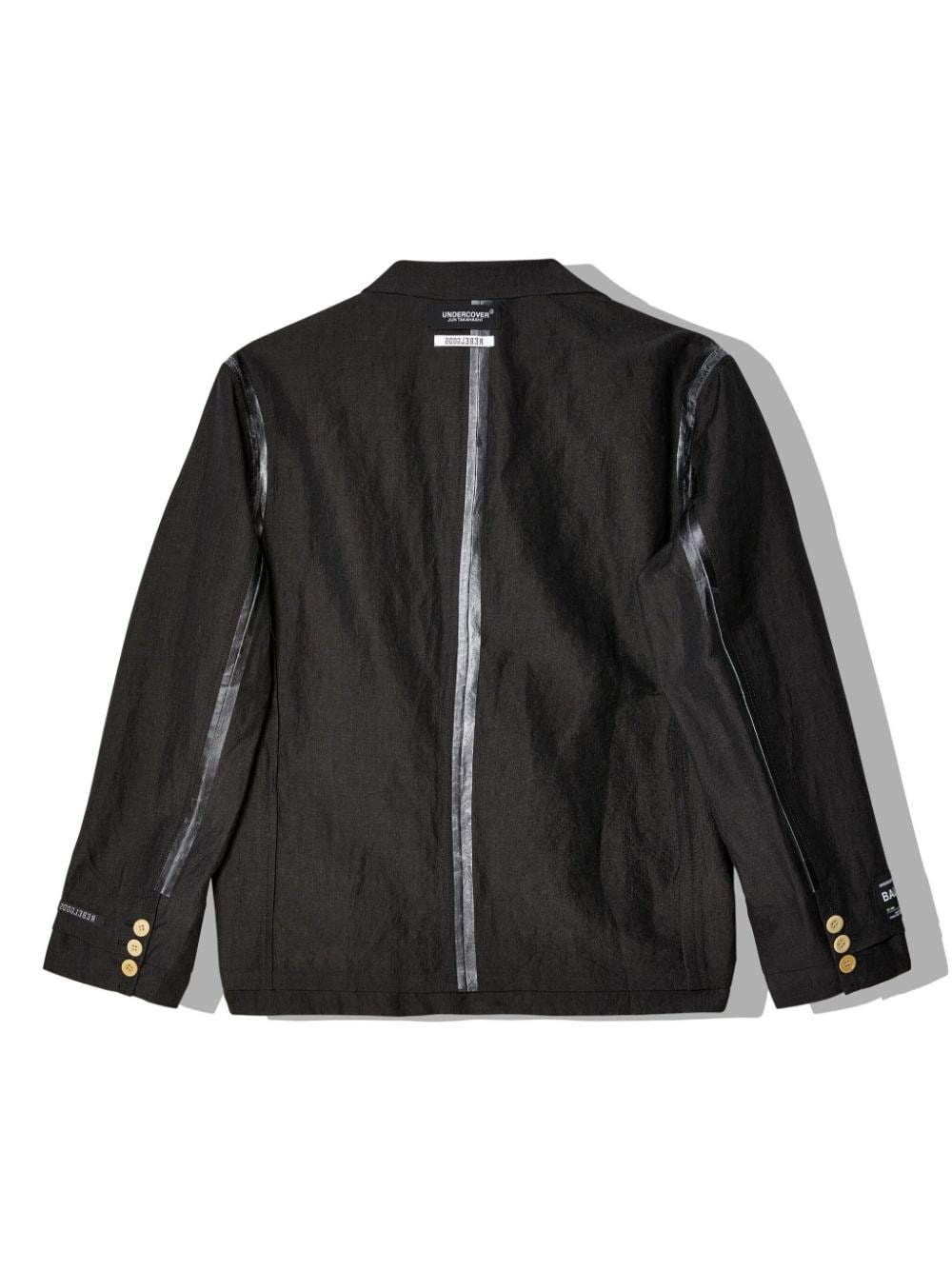 logo-appliquÃ© wool-linen jacket - 2