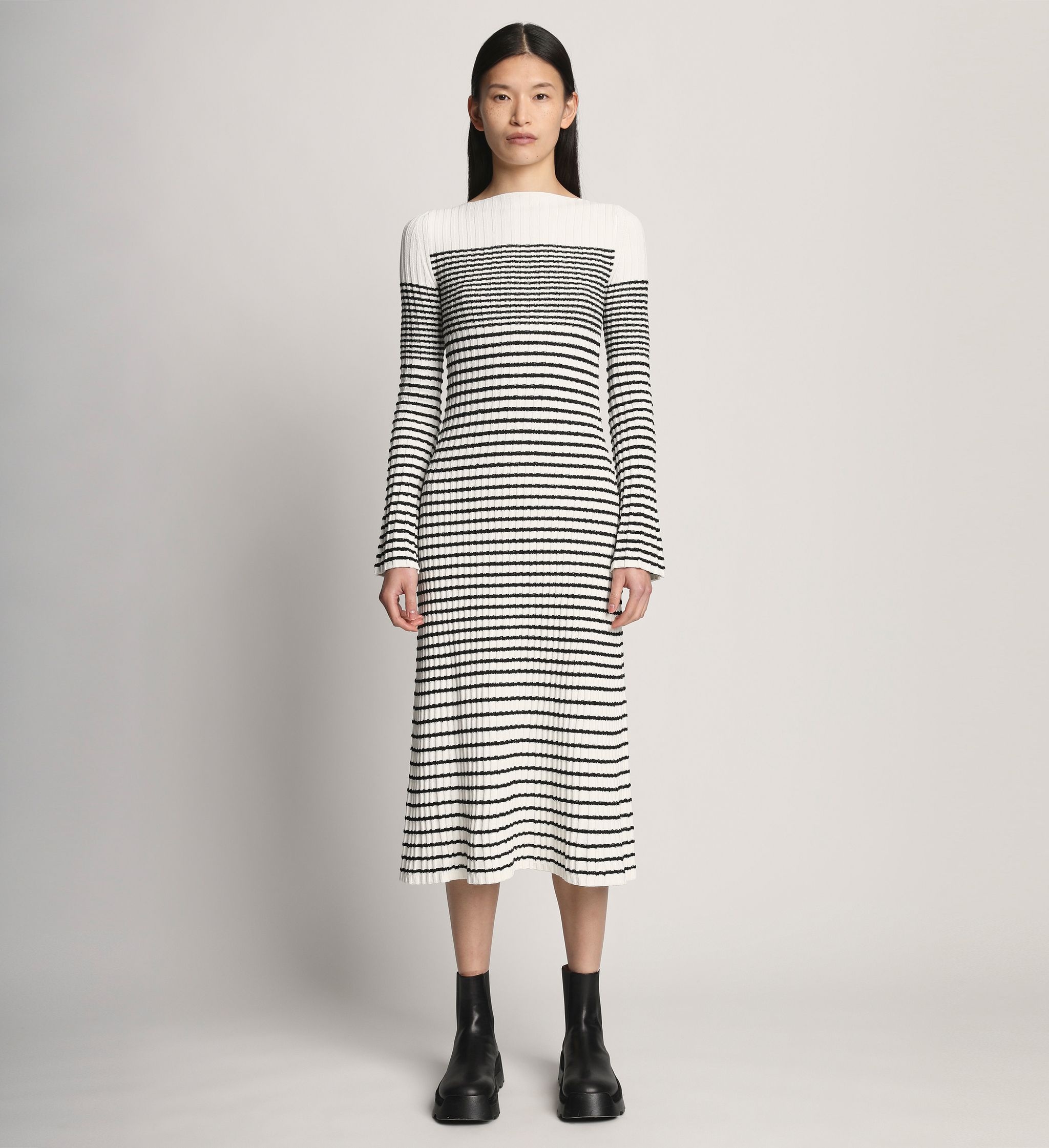 Boucle Mini Stripe Knit Dress - 2