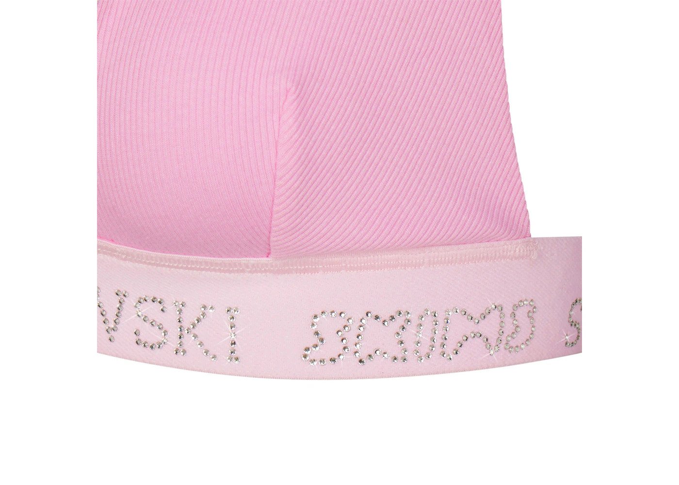 SKIMS x Swarovski Cotton Rib Plunge Bralette Bubble Gum - 2