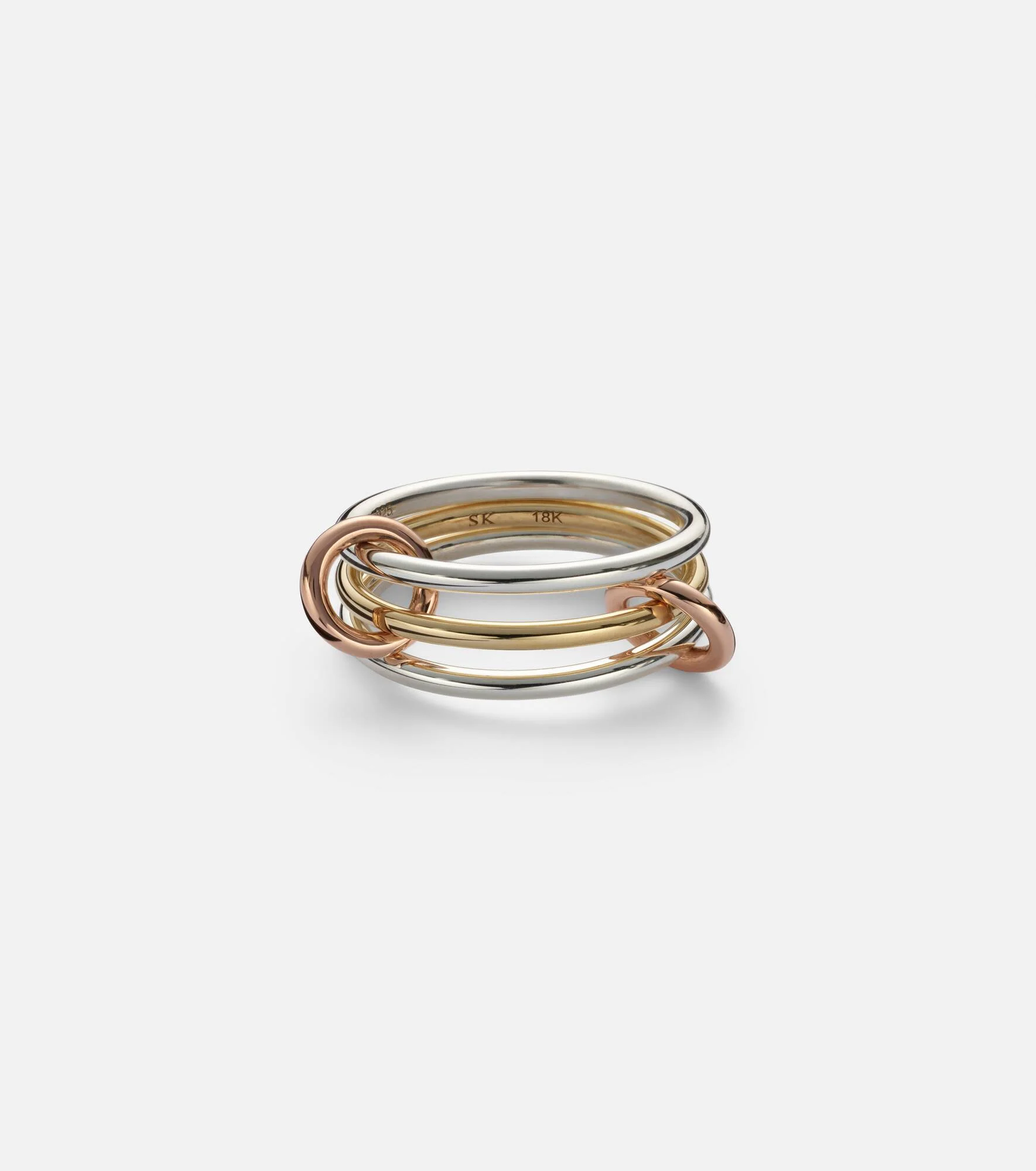 Solarium 18kt gold and sterling silver ring - 1