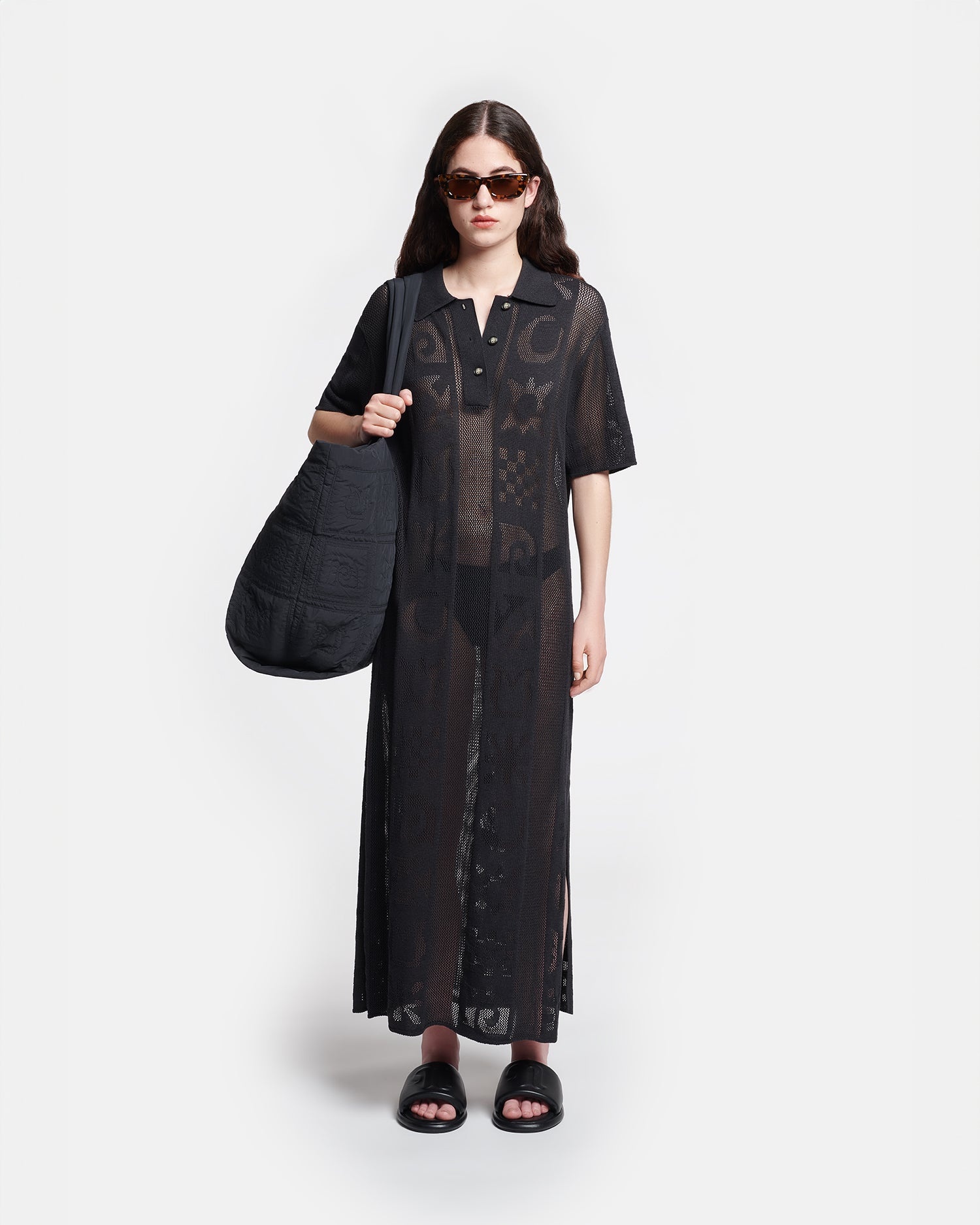 Paper Crochet Polo-Neck Dress - 2