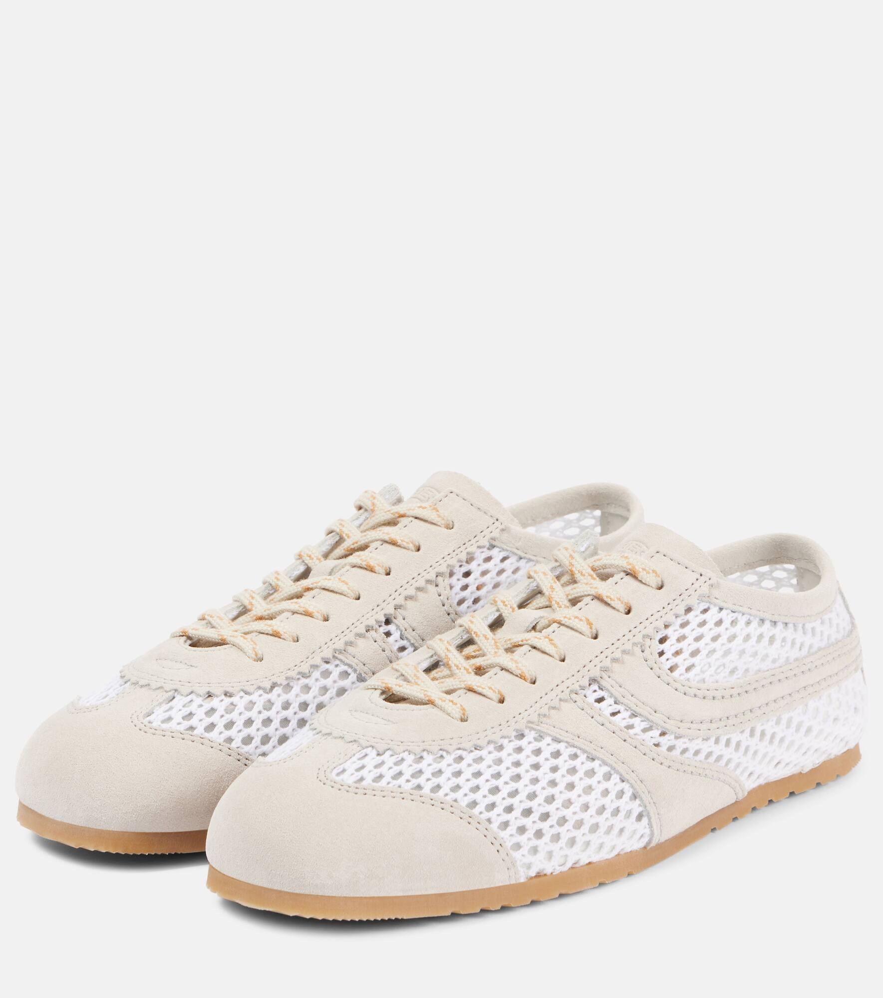 Suede-trimmed sneakers - 4