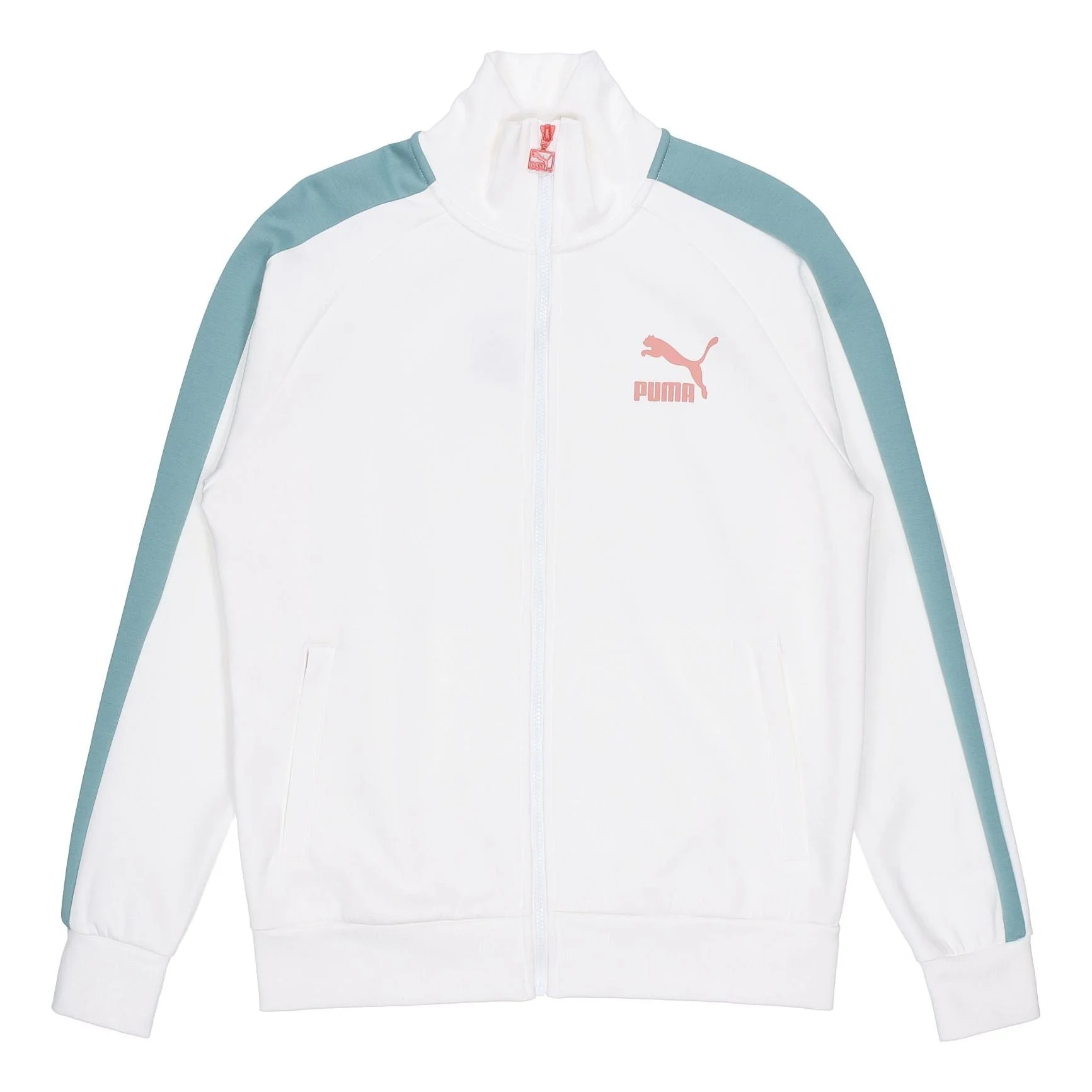 PUMA Iconic Running Sports Training Colorblock Stand Collar Jacket White 531377-57 - 1