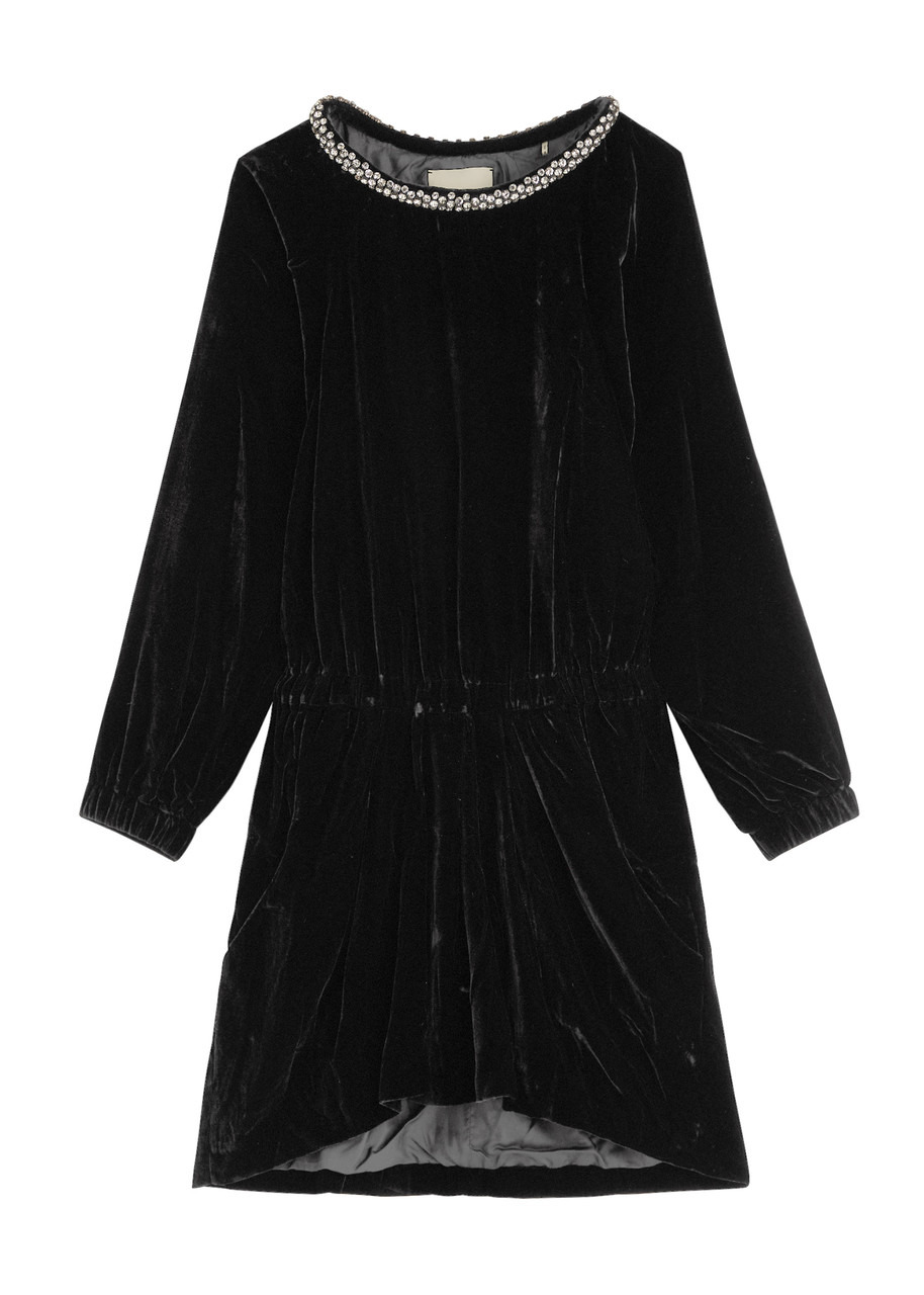 Isabel Marant Beniga Embellished Velvet Midi Dress - 1