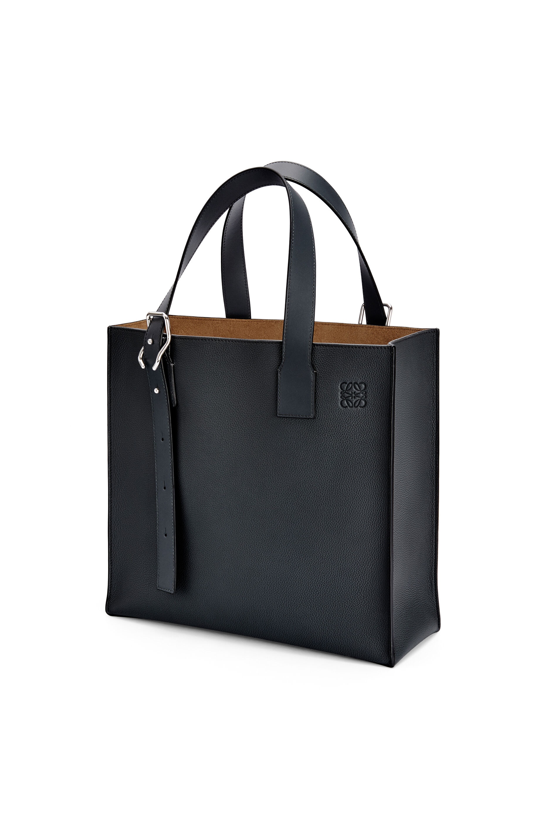 Buckle tote bag in soft grained calfskin - 3