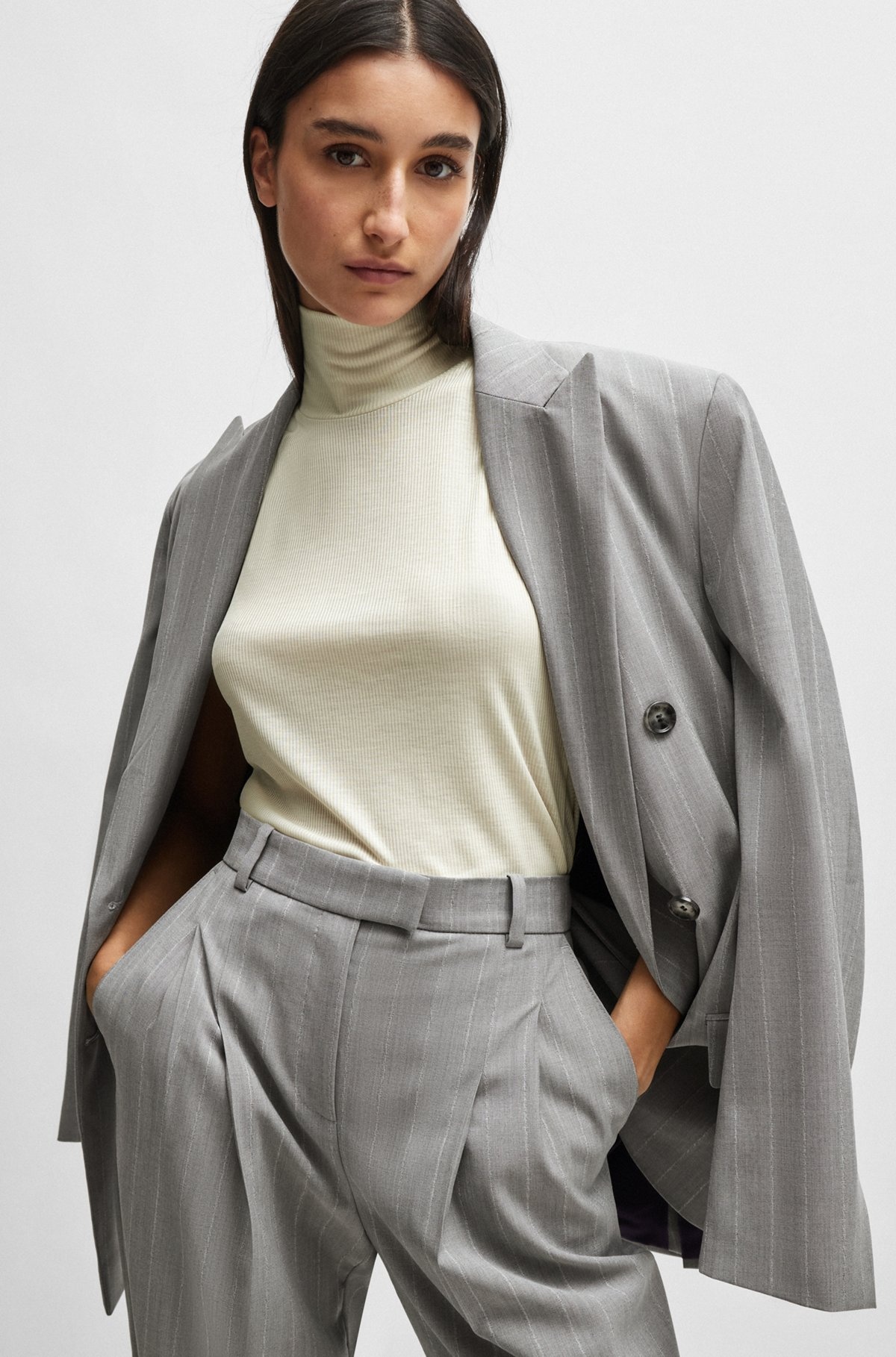 NAOMI X BOSS RIBBED SLEEVELESS ROLLNECK TOP - 5