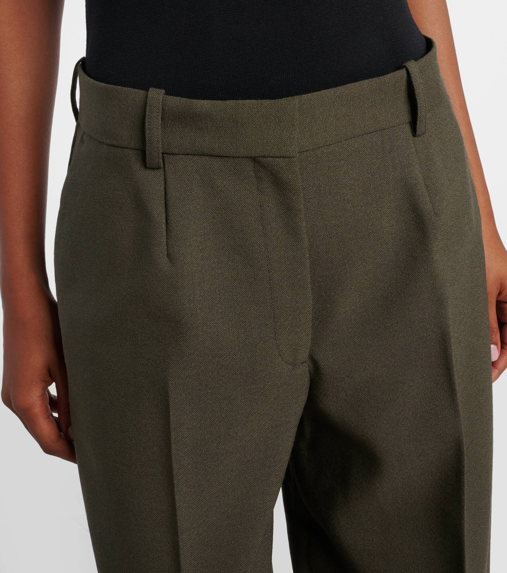 Wool-blend wide-leg pants - 4
