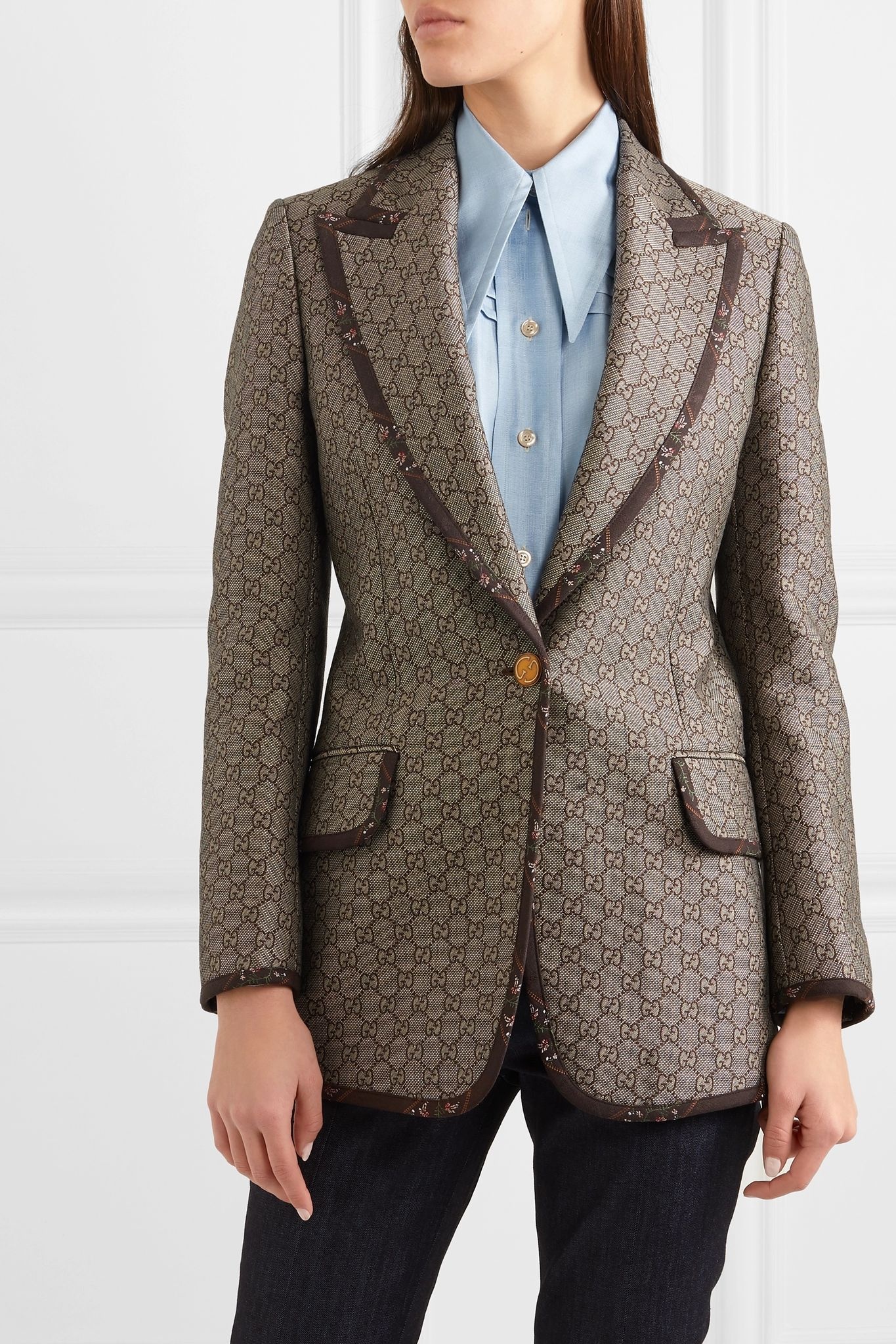 Cotton and wool-blend jacquard blazer - 3