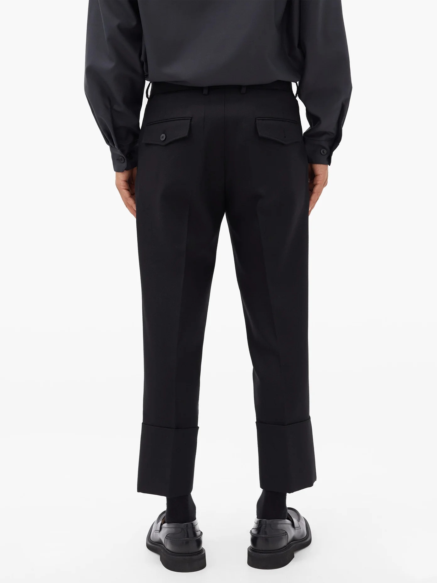 Cropped wool tailored trousers - 5