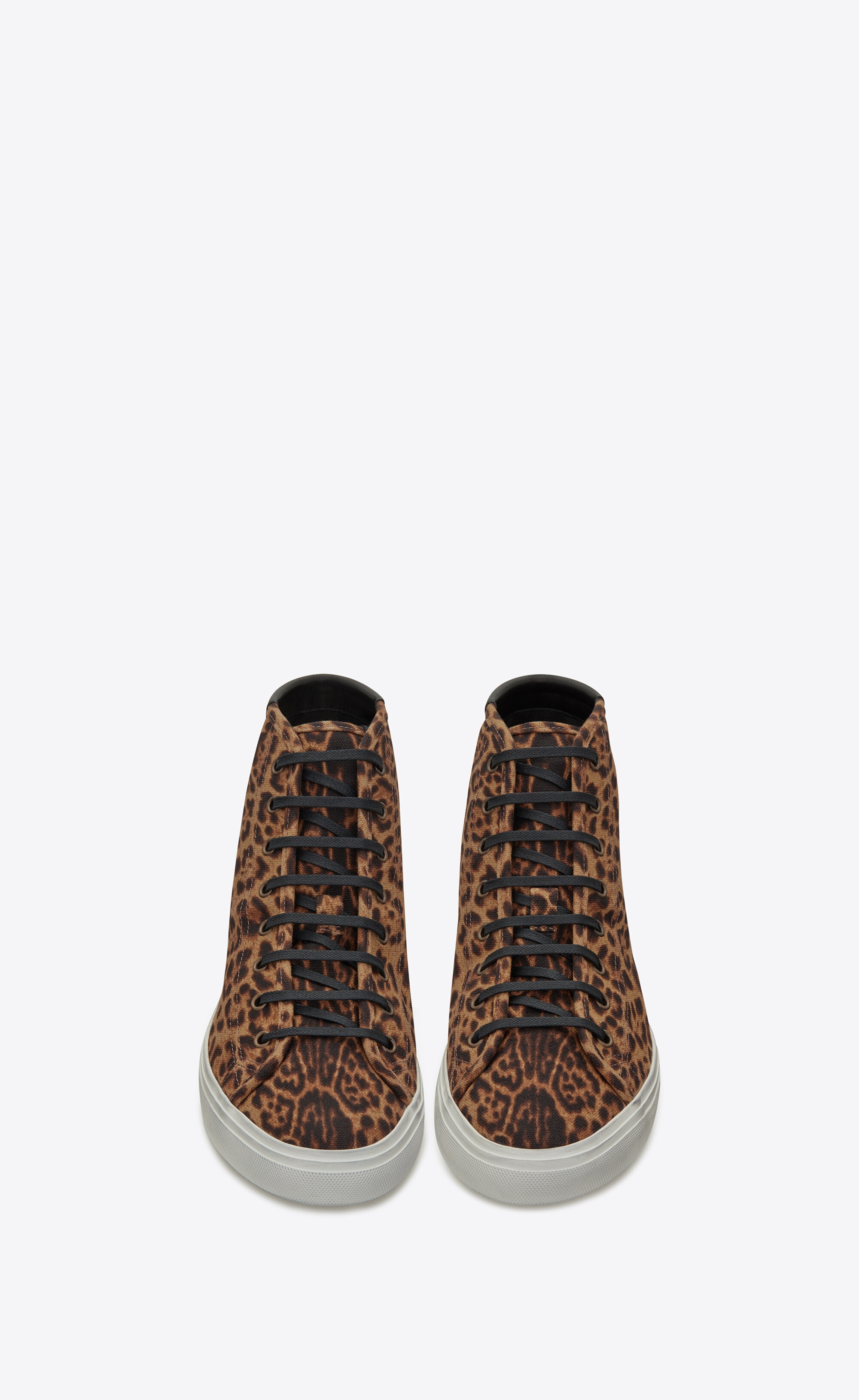 malibu mid-top sneakers in leopard-print canvas and leather - 4