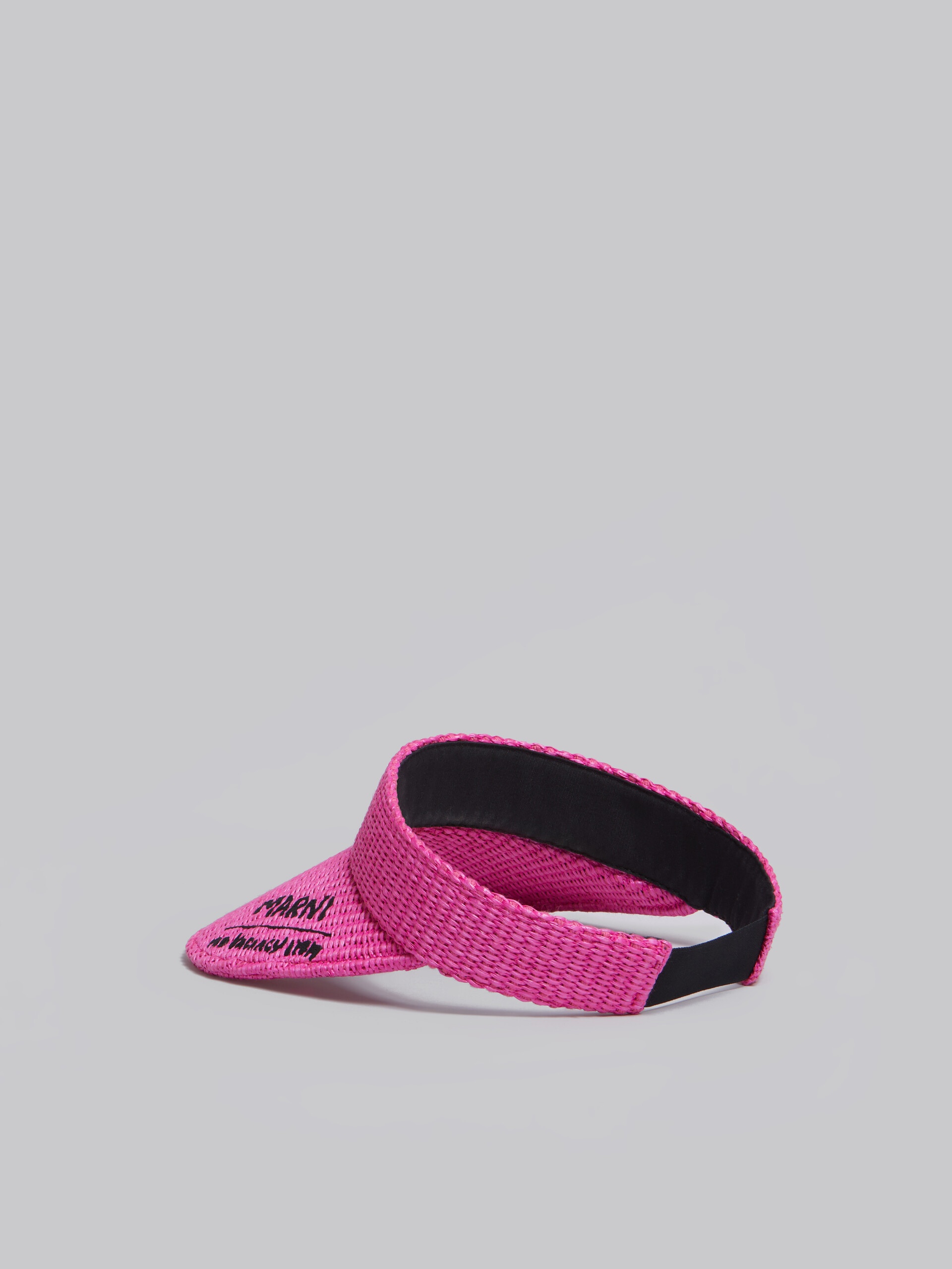 MARNI X NO VACANCY INN - FUCHSIA VISOR IN RAFFIA FABRIC - 3