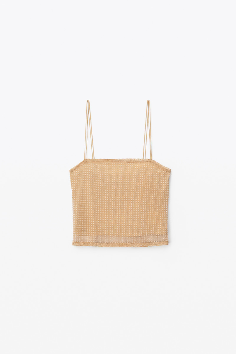 CLEAR BEAD HOTFIX CAMISOLE IN LIGHT MESH 1