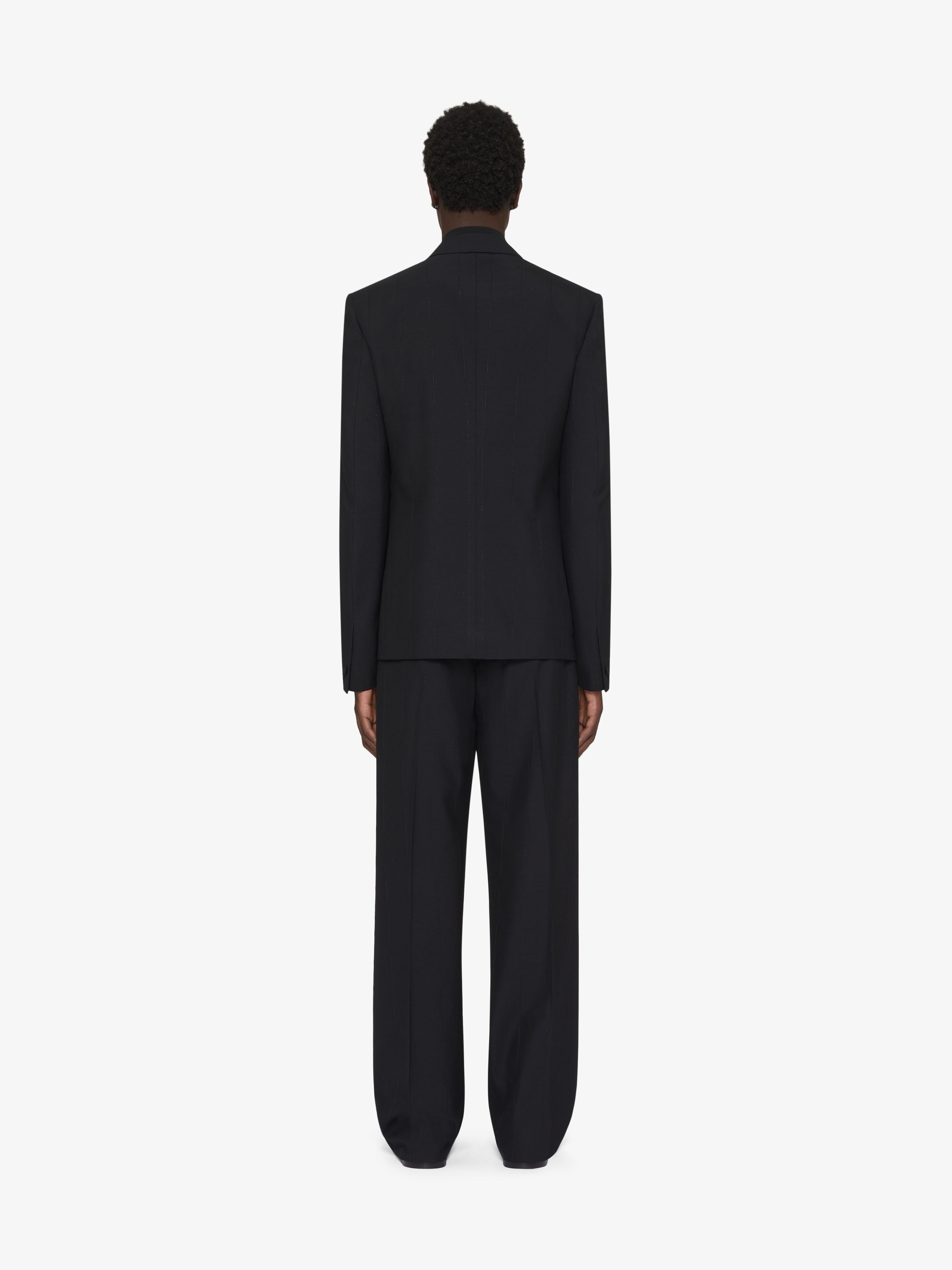 TAILORED PANTS IN WOOL WITH LUREX STRIPES - 4