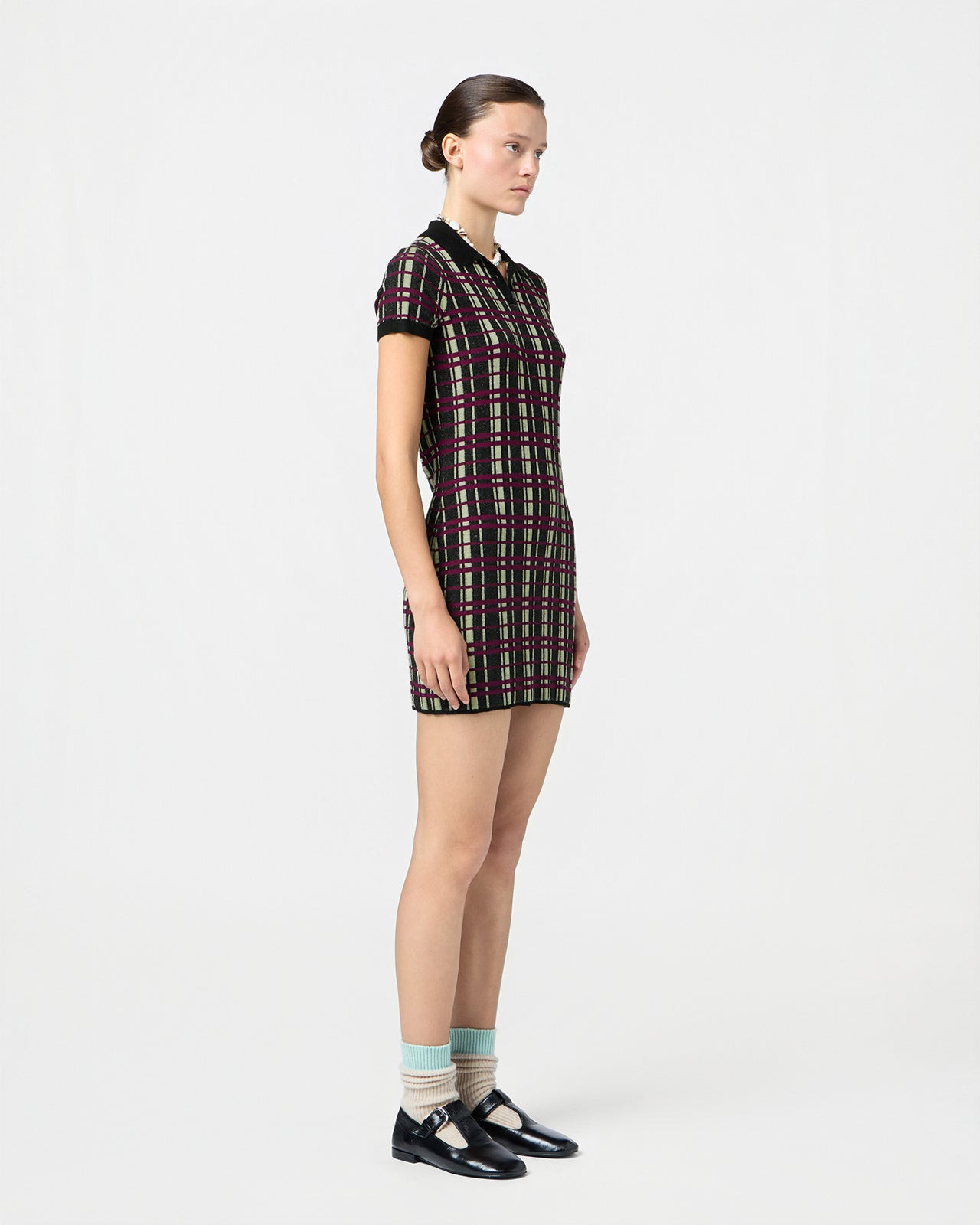 Plaid Polo Dress - 4