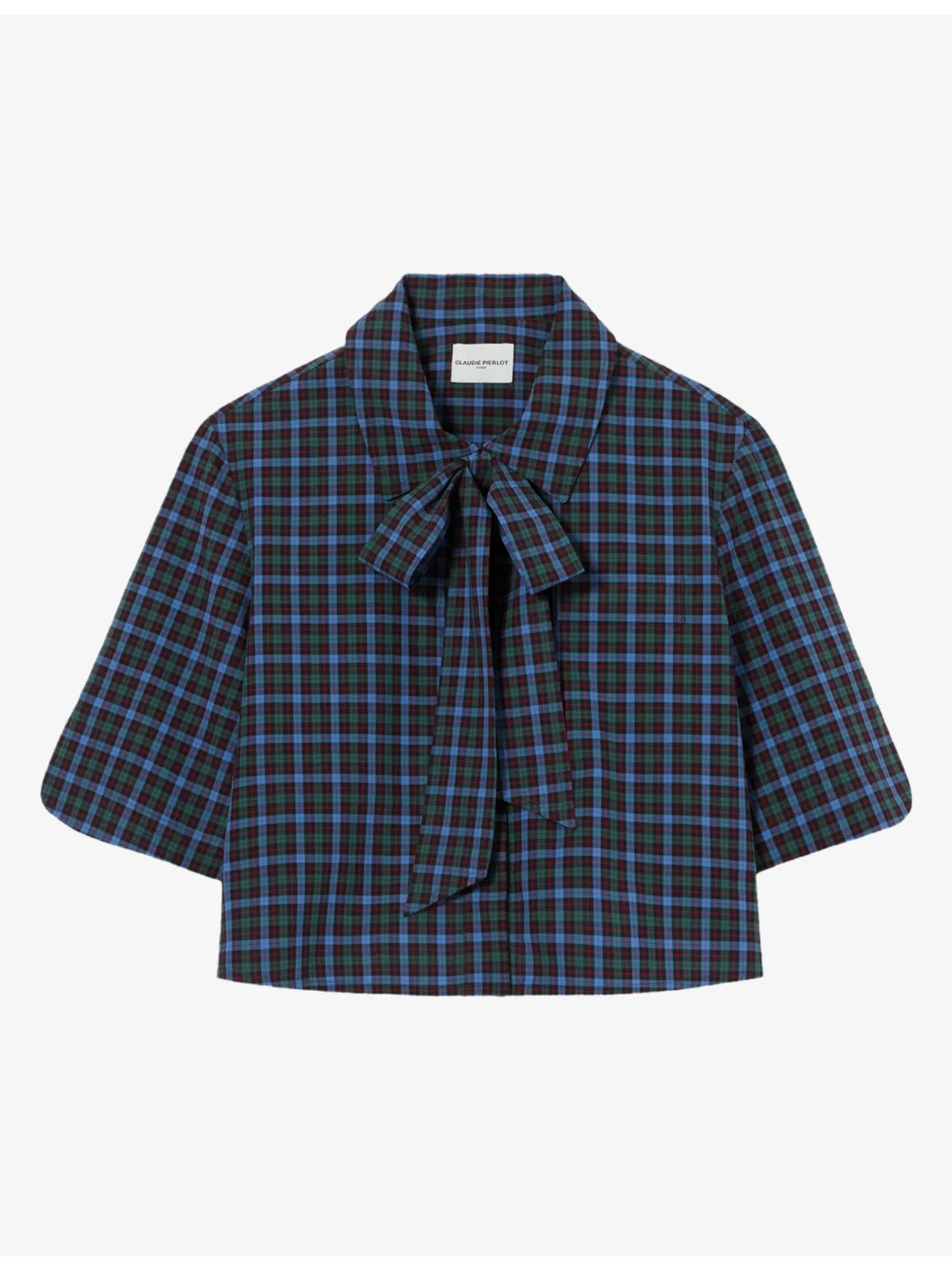 Checked Cropped Cotton Shirt - 1