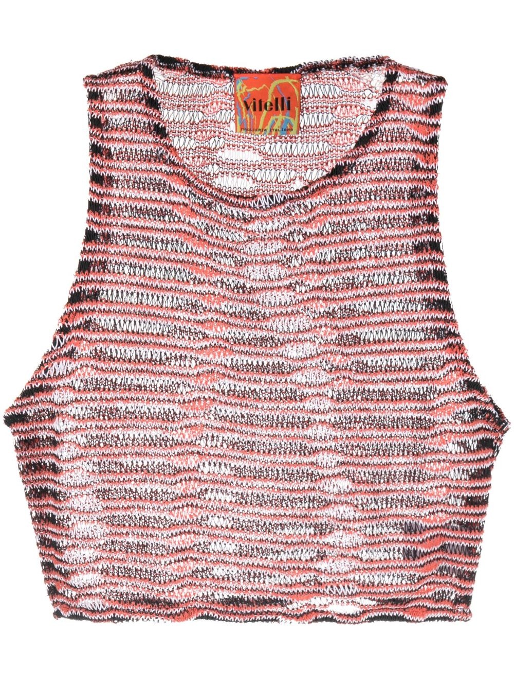 semi-sheer cropped top - 1