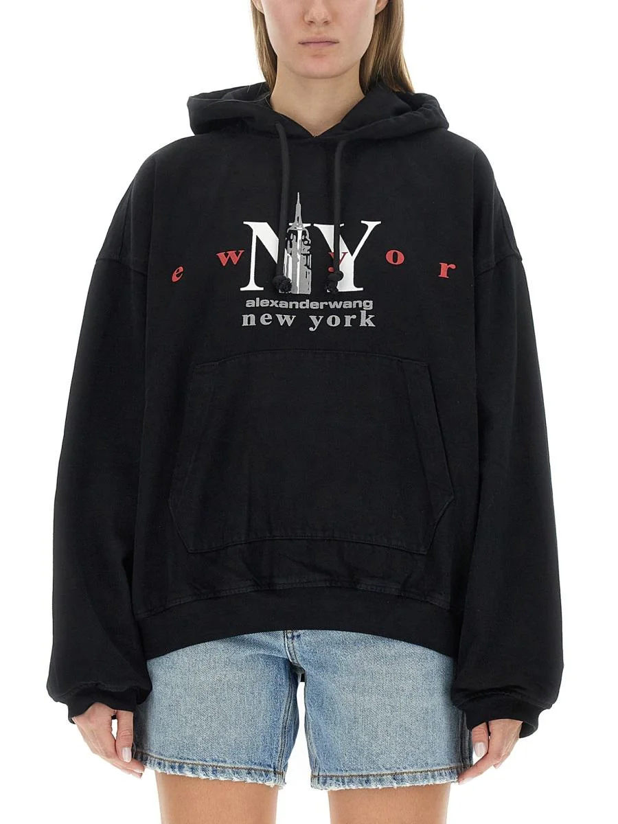 ALEXANDER WANG SWEATSHIRT WITH LOGO - 1