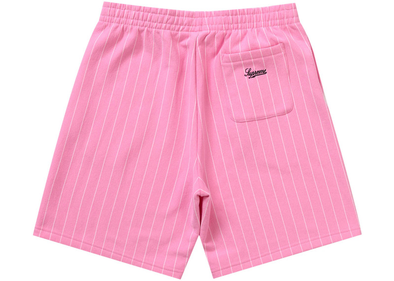 Supreme Supreme Pinstripe Sweatshort Pink outlook