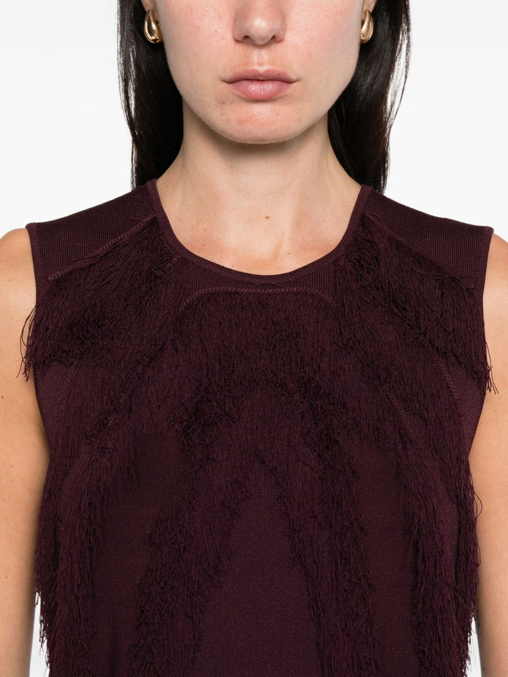 fringe sleeveless top - 5
