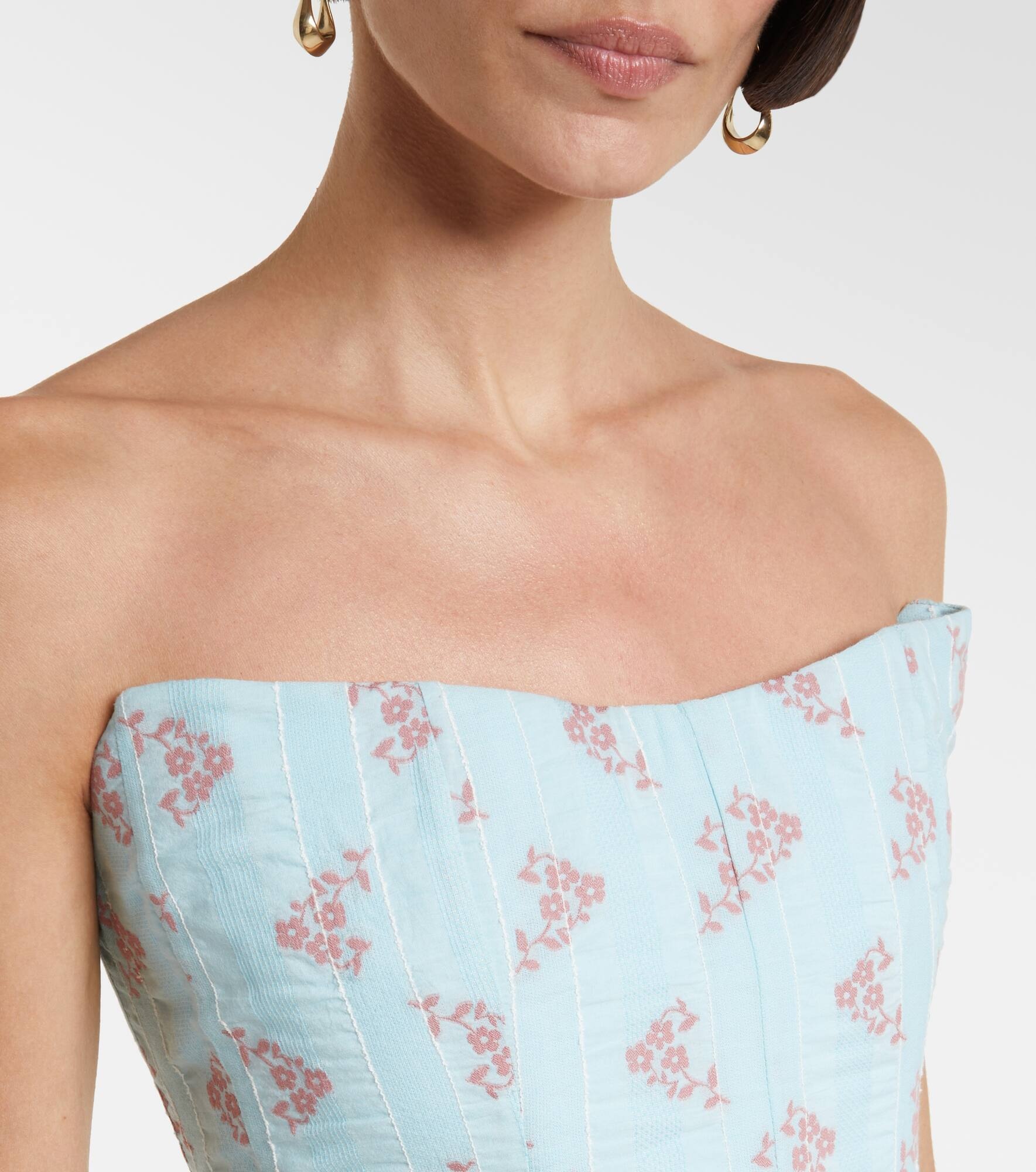 Rousseau floral cotton-blend midi dress - 4
