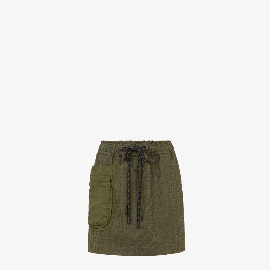 Green denim skirt - 1