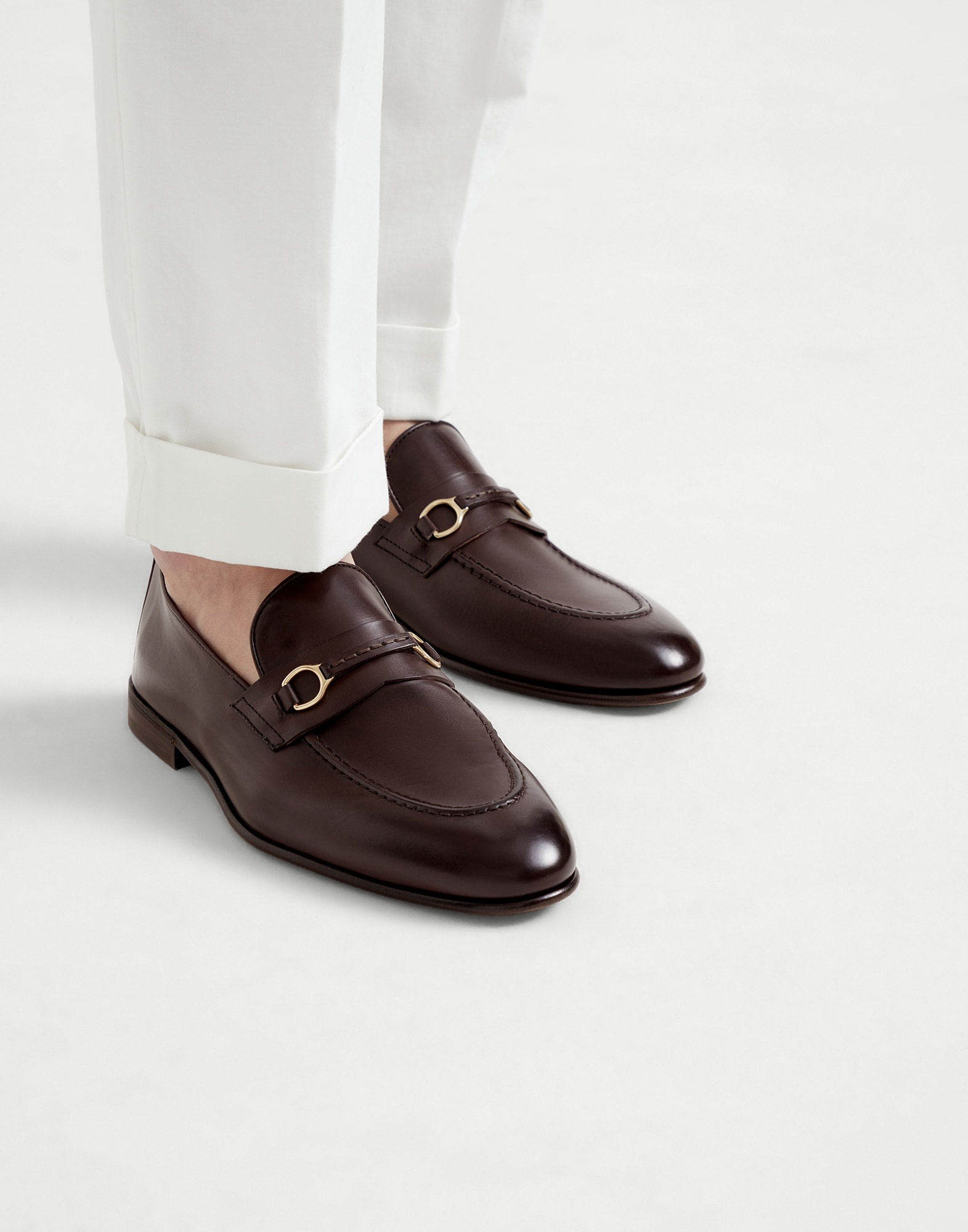 Soft waxed calfskin loafers with bit detail - 4