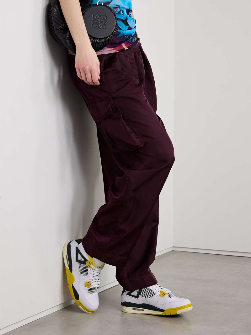 Jordan Air Jordan 4 Retro rubber and mesh-trimmed leather high-top sneakers White outlook