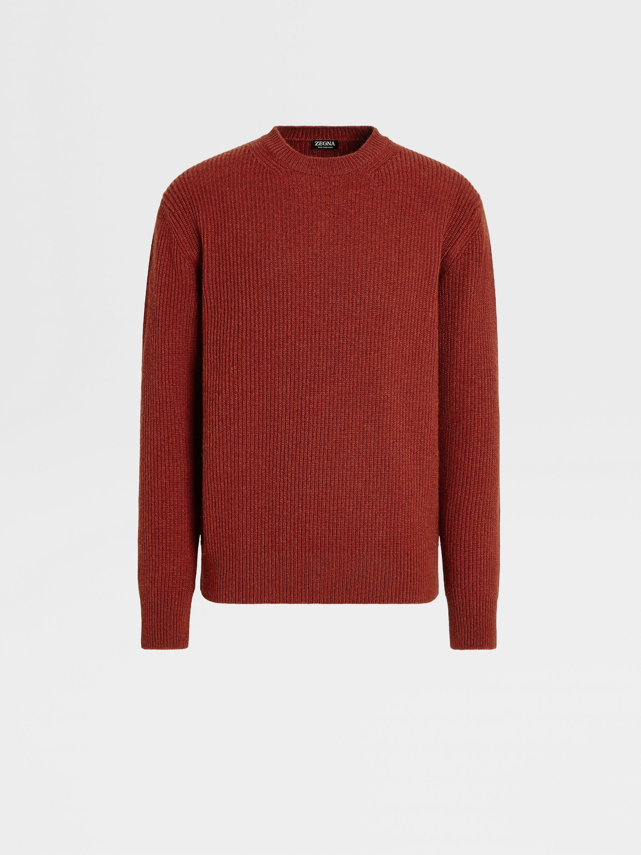 DARK RED MÉLANGE OASI CASHMERE CREWNECK - 1