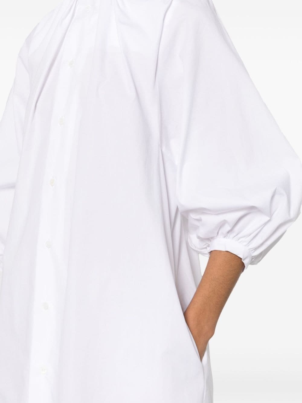 cotton poplin shirt dress - 5