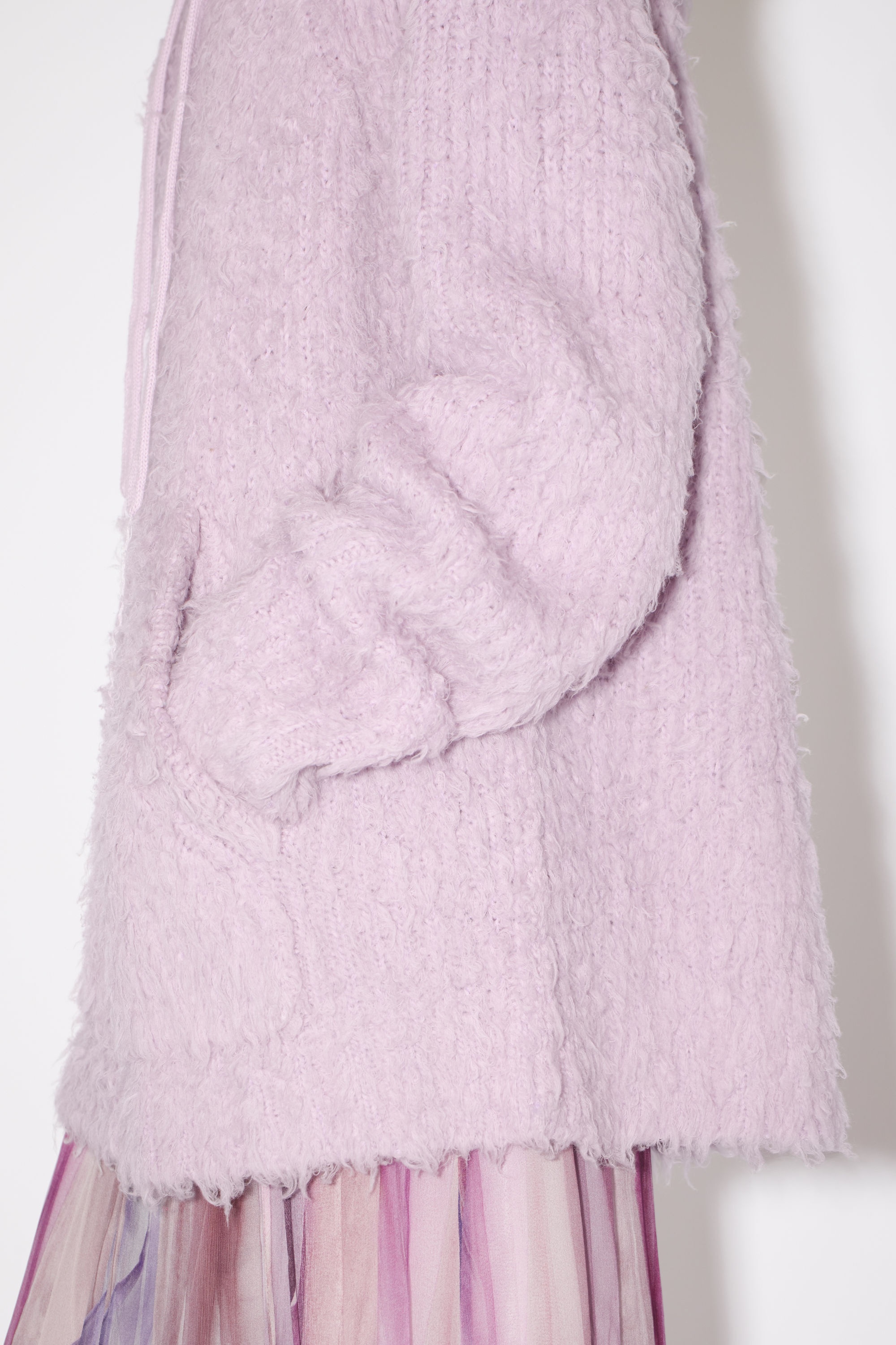 Fluffy wool-blend hoodie - Pale lilac - 4