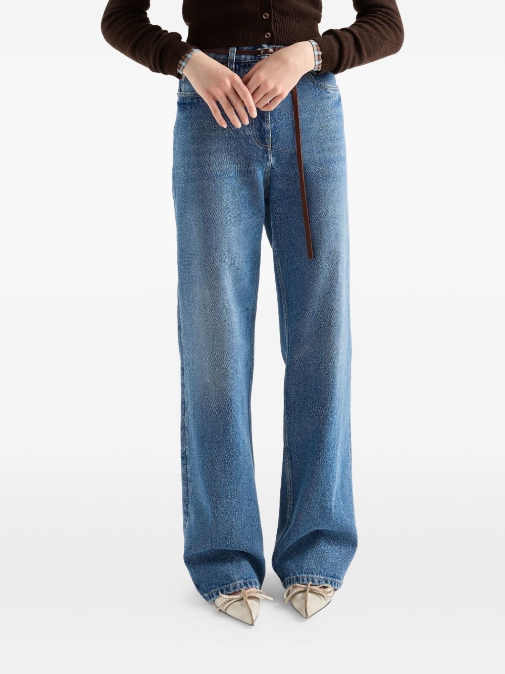 logo-plaque five-pocket jeans - 4