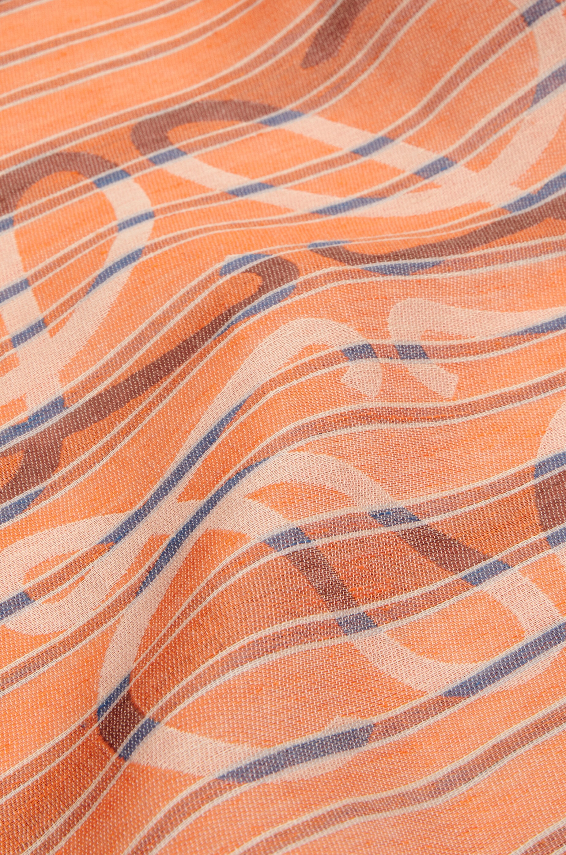 Anagram stripe scarf in linen - 4