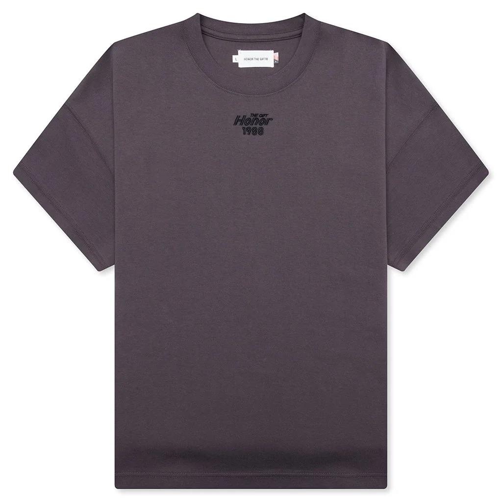 PENDANT BOX T-SHIRT - CHARCOAL - 1