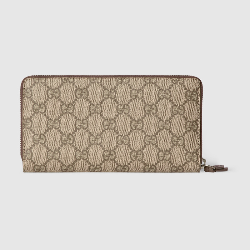 Brown interior GG zip around wallet 4