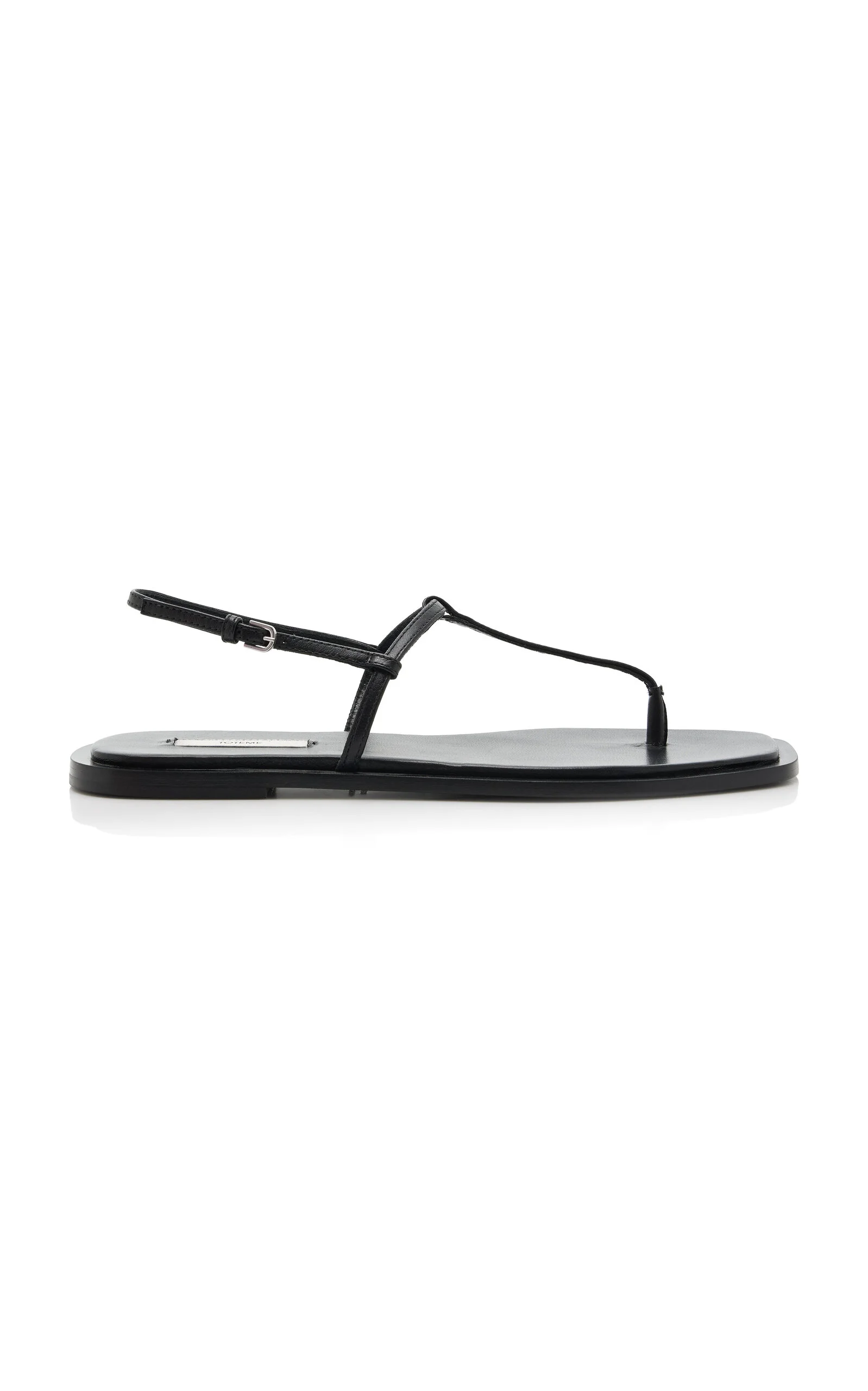 T-Strap Leather Sandals black - 1