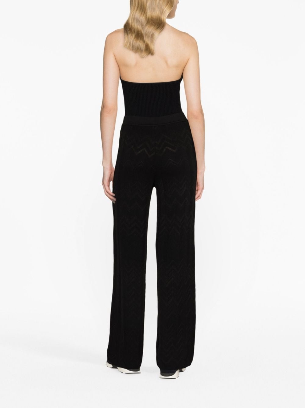 straight-leg zigzag-embroidery trousers - 3