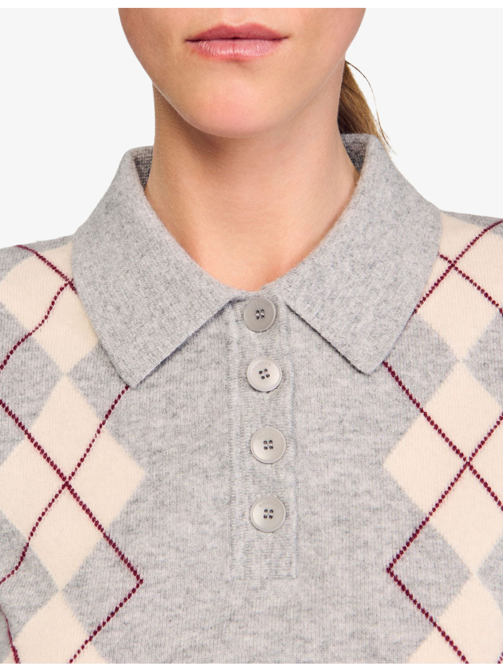 Argyle Polo-Collar Wool And Cashmere-Blend Jumper - 5